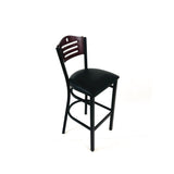 JMC Furniture Eagle Series Barstool, Supports Up to 300 lb, 28.5" Seat Height, Black Seat, Dark Mahogany Back, Black Base (JMCEBBVBLKB) Each