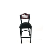 JMC Furniture Eagle Series Barstool, Supports Up to 300 lb, 28.5" Seat Height, Black Seat, Dark Mahogany Back, Black Base (JMCEBBVBLKB) Each