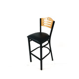 JMC Furniture Eagle Series Barstool, Supports Up to 300 lb, 28.5" Seat Height, Black Seat, Natural Back, Black Base (JMCEBBVBLKD) Each