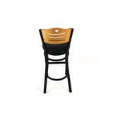 JMC Furniture Eagle Series Barstool, Supports Up to 300 lb, 28.5" Seat Height, Black Seat, Natural Back, Black Base (JMCEBBVBLKD) Each