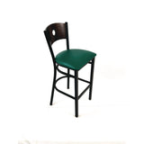 JMC Furniture Circle Series Barstool, Supports Up to 300 lb, 28.5" Seat Height, Green Seat, Dark Walnut Back, Black Base (JMCCRBBVGRNC) Each