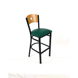 JMC Furniture Circle Series Barstool, Supports Up to 300 lb, 28.5" Seat Height, Green Seat, Natural Back, Black Base (JMCCRBBVGRND) Each