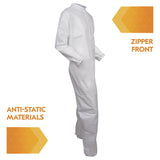 KleenGuard™ A40 Zipper Front Liquid and Particle Protection Coveralls, 3X-Large, White, 25/Carton (ANS44306) Case of 25