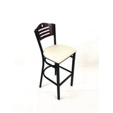 JMC Furniture Eagle Series Barstool, Supports Up to 300 lb, 28.5" Seat Height, Cream Seat, Dark Mahogany Back, Black Base (JMCEBBVCRMB) Each