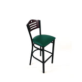 JMC Furniture Eagle Series Barstool, Supports Up to 300 lb, 28.5" Seat Height, Green Seat, Dark Mahogany Back, Black Base (JMCEBBVGRNB) Each