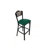 JMC Furniture Eagle Series Barstool, Supports Up to 300 lb, 28.5" Seat Height, Green Seat, Dark Walnut Back, Black Base (JMCEBBVGRNC) Each