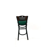 JMC Furniture Eagle Series Barstool, Supports Up to 300 lb, 28.5" Seat Height, Green Seat, Dark Walnut Back, Black Base (JMCEBBVGRNC) Each