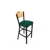 JMC Furniture Eagle Series Barstool, Supports Up to 300 lb, 28.5" Seat Height, Green Seat, Natural Back, Black Base (JMCEBBVGRND) Each