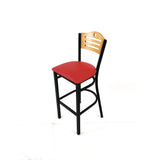 JMC Furniture Eagle Series Barstool, Supports Up to 300 lb, 28.5" Seat Height, Red Seat, Natural Back, Black Base (JMCEBBVREDD) Each