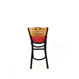 JMC Furniture Eagle Series Barstool, Supports Up to 300 lb, 28.5" Seat Height, Red Seat, Natural Back, Black Base (JMCEBBVREDD) Each