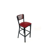 JMC Furniture Jones River Series Barstool, Supports Up to 300 lb, 28.5" Seat Height, Burgundy Seat, Dark Mahogany Back, Black Base (JMCJRBBVBURB) Each