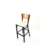 JMC Furniture Jones River Series Barstool, Supports Up to 300 lb, 28.5" Seat Height, Cream Seat, Natural Back, Black Base (JMCJRBBVCRMD) Each