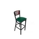 JMC Furniture Jones River Series Barstool, Supports Up to 300 lb, 28.5" Seat Height, Green Seat, Dark Mahogany Back, Black Base (JMCJRBBVGRNB) Each