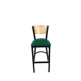 JMC Furniture Jones River Series Barstool, Supports Up to 300 lb, 28.5" Seat Height, Green Seat, Natural Back, Black Base (JMCJRBBVGRND) Each