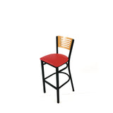 JMC Furniture Jones River Series Barstool, Supports Up to 300 lb, 28.5" Seat Height, Red Seat, Natural Back, Black Base (JMCJRBBVREDD) Each
