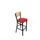JMC Furniture Jones River Series Barstool, Supports Up to 300 lb, 28.5" Seat Height, Red Seat, Natural Back, Black Base (JMCJRBBVREDD) Each
