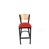 JMC Furniture Jones River Series Barstool, Supports Up to 300 lb, 28.5" Seat Height, Red Seat, Natural Back, Black Base (JMCJRBBVREDD) Each