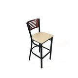 JMC Furniture Jones River Series Barstool, Supports Up to 300 lb, 28.5" Seat Height, Taupe Seat, Dark Mahogany Back, Black Base (JMCJRBBVTAUB) Each