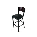 JMC Furniture Liberty Series Barstool, Supports Up to 300 lb, 28.5" Seat Height, Black Seat, Dark Mahogany Back, Black Base (JMCLBBVBLKB) Each