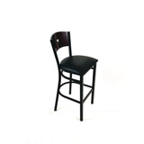 JMC Furniture Liberty Series Barstool, Supports Up to 300 lb, 28.5" Seat Height, Black Seat, Dark Mahogany Back, Black Base (JMCLBBVBLKB) Each