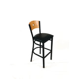 JMC Furniture Liberty Series Barstool, Supports Up to 300 lb, 28.5" Seat Height, Black Seat, Natural Back, Black Base (JMCLBBVBLKD) Each