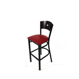 JMC Furniture Liberty Series Barstool, Supports Up to 300 lb, 28.5" Seat Height, Burgundy Seat, Dark Mahogany Back, Black Base (JMCLBBVBURB) Each