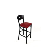 JMC Furniture Liberty Series Barstool, Supports Up to 300 lb, 28.5" Seat Height, Burgundy Seat, Dark Mahogany Back, Black Base (JMCLBBVBURB) Each