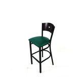 JMC Furniture Liberty Series Barstool, Supports Up to 300 lb, 28.5" Seat Height, Green Seat, Dark Mahogany Back, Black Base (JMCLBBVGRNB) Each