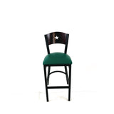 JMC Furniture Liberty Series Barstool, Supports Up to 300 lb, 28.5" Seat Height, Green Seat, Dark Mahogany Back, Black Base (JMCLBBVGRNB) Each