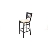 JMC Furniture X Series Barstool, Supports Up to 300 lb, 29.5" Seat Height, Cream Seat, Black Back, Black Base (JMCXBSBVSCRM) Each