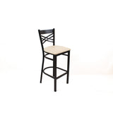 JMC Furniture X Series Barstool, Supports Up to 300 lb, 29.5" Seat Height, Cream Seat, Black Back, Black Base (JMCXBSBVSCRM) Each