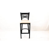 JMC Furniture X Series Barstool, Supports Up to 300 lb, 29.5" Seat Height, Cream Seat, Black Back, Black Base (JMCXBSBVSCRM) Each
