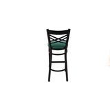 JMC Furniture X Series Barstool, Supports Up to 300 lb, 29.5" Seat Height, Green Seat, Black Back, Black Base (JMCXBSBVSGRN) Each