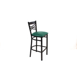 JMC Furniture X Series Barstool, Supports Up to 300 lb, 29.5" Seat Height, Green Seat, Black Back, Black Base (JMCXBSBVSGRN) Each