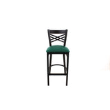 JMC Furniture X Series Barstool, Supports Up to 300 lb, 29.5" Seat Height, Green Seat, Black Back, Black Base (JMCXBSBVSGRN) Each