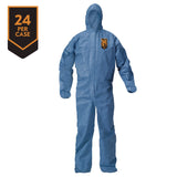 KleenGuard™ A20 Breathable Particle Protection Coveralls, Zip Front, Hood, Elastic Back, Wrists, Ankles, 2X-Large, Blue, 24/Carton (ANS58515) Case of 24