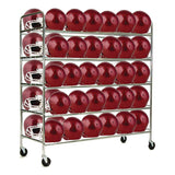 CH Products 60 Helmet Football Cart, Five Shelves, Metal, 176 lb Capacity, 24" x 61" x 65", Chrome (CSIFBHC) Each