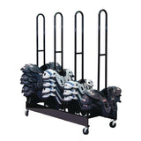 Champion Sports Mobile Four-Stack Shoulder Pad Rack, Metal, 176 lb Capacity, 24" x 59" x 68", Black (CSIFBSPR4) Each