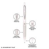 uniball® 207 Plus+ Gel Pen, Retractable, Medium 0.7 mm, Black Ink, White Barrel, Dozen (UBC70706) 1 Dozen