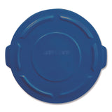 Rubbermaid® Commercial BRUTE Self-Draining Flat Top Lid for 55 gal Round Brute Containers, 26.75" Diameter, Blue, 3/Carton (RCP1779733CT) Case of 3
