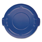 Rubbermaid® Commercial BRUTE Self-Draining Flat Top Lid for 55 gal Round Brute Containers, 26.75" Diameter, Blue, 3/Carton (RCP1779733CT) Case of 3