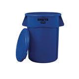 Rubbermaid® Commercial BRUTE Self-Draining Flat Top Lid for 55 gal Round Brute Containers, 26.75" Diameter, Blue, 3/Carton (RCP1779733CT) Case of 3