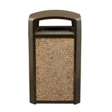 Rubbermaid® Commercial Dome Top with Hole for Landmark Series Waste Receptacle, 26" Diameter, Driftwood (SGSFG3975M2DWOO) Each