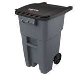 Rubbermaid® Commercial 50-Gallon Rollout Wheels and Push Caps, Two 8" Wheels, Black (SGS9W27L1) Each