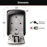 Master Lock Locking Combination 5 Key Steel Box, 3 1/4w x 1 1/2d x 4 5/8h, Black/Silver (MLK5401D) Each