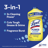 LYSOL® Brand Power Clean Concentrated Multi-Surface Cleaner, Lemon and Sunflower Essence, 28 oz Pour Bottle (RAC82513EA) Each