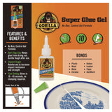 Gorilla® Super Glue Gel, 0.88 oz, Dries Clear (GOR102433) Each
