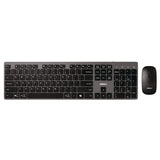 Adesso WKB-7300 Wireless Keyboard and Mouse, 2.4 GHz Frequency/30 ft Wireless Range, Gray/Black (ADEWKB7300) Each
