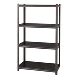 Alera® Steel Shelving Unit with Laminate Shelves, Four-Shelf, 36w x 18d x 60h, Steel, Black/Gun Metal Gray (ALESU601836L) Each