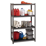 Alera® Steel Shelving Unit with Laminate Shelves, Four-Shelf, 36w x 18d x 60h, Steel, Black/Gun Metal Gray (ALESU601836L) Each